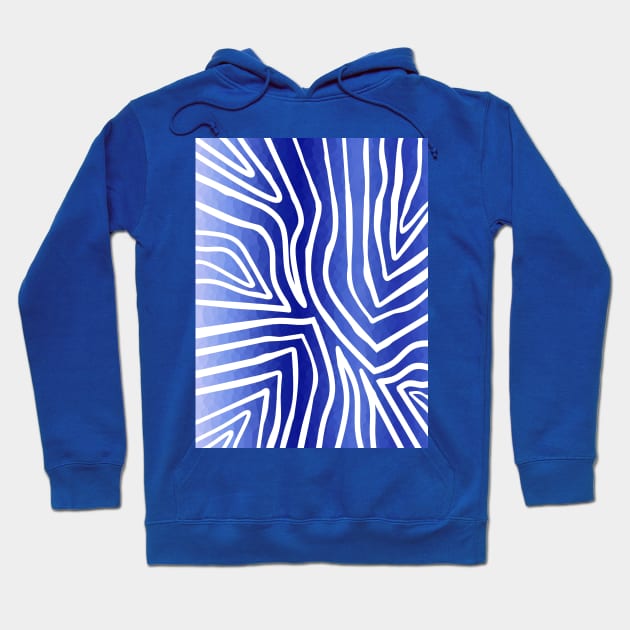 ZEBRA Stripes Blue And White Hoodie by SartorisArt1